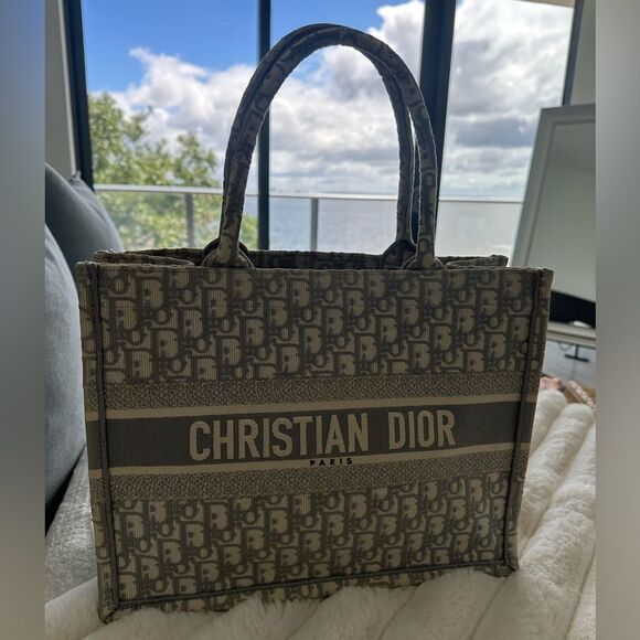 Dior Beige & Gray Christian Dior Book Tote - Picture 3 of 14